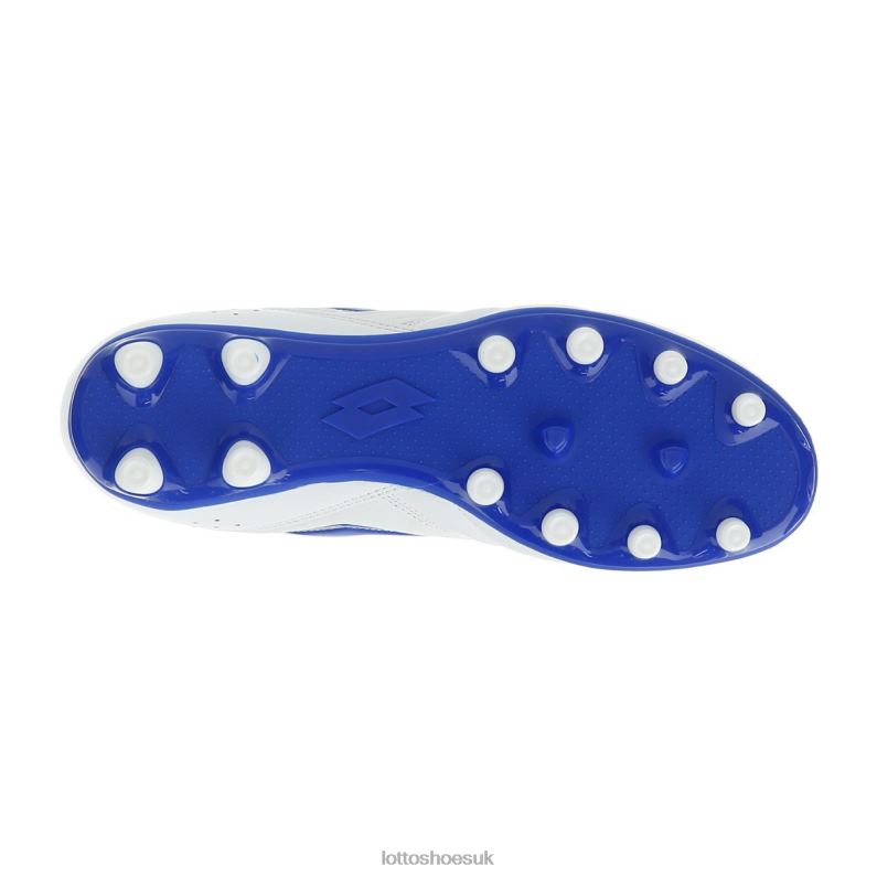 STADIO 200 III FG Man 446TN147 Shoes ALL WHITE/PACIFIC BLUE Lotto