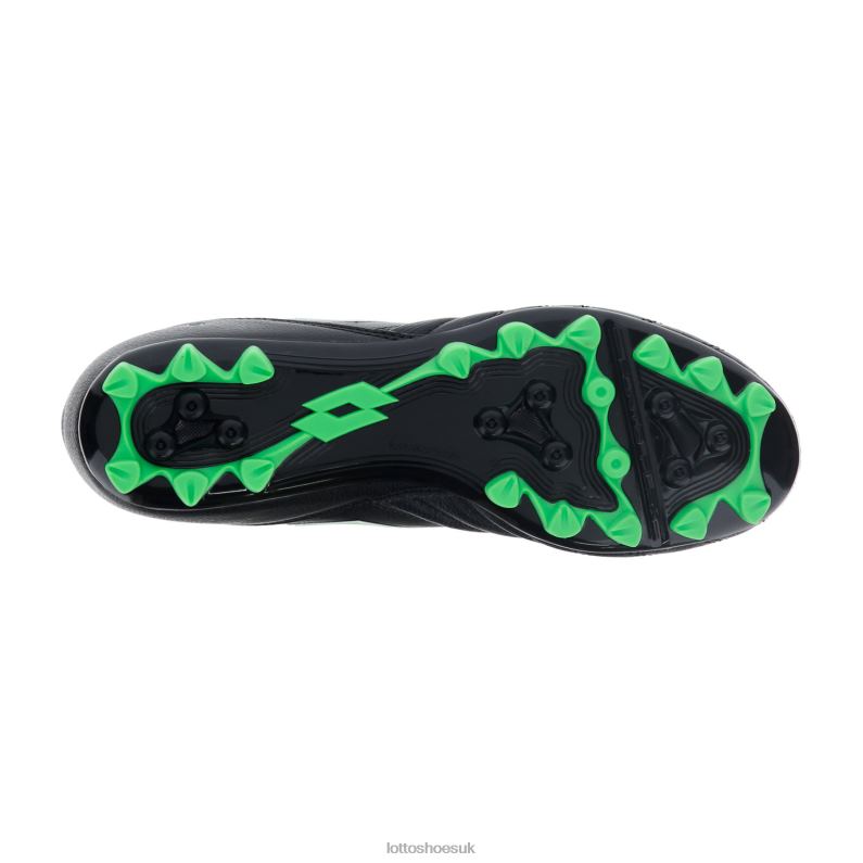 STADIO 300 II AGM Man 446TN148 Shoes ALL BLACK/SPRING GREEN Lotto