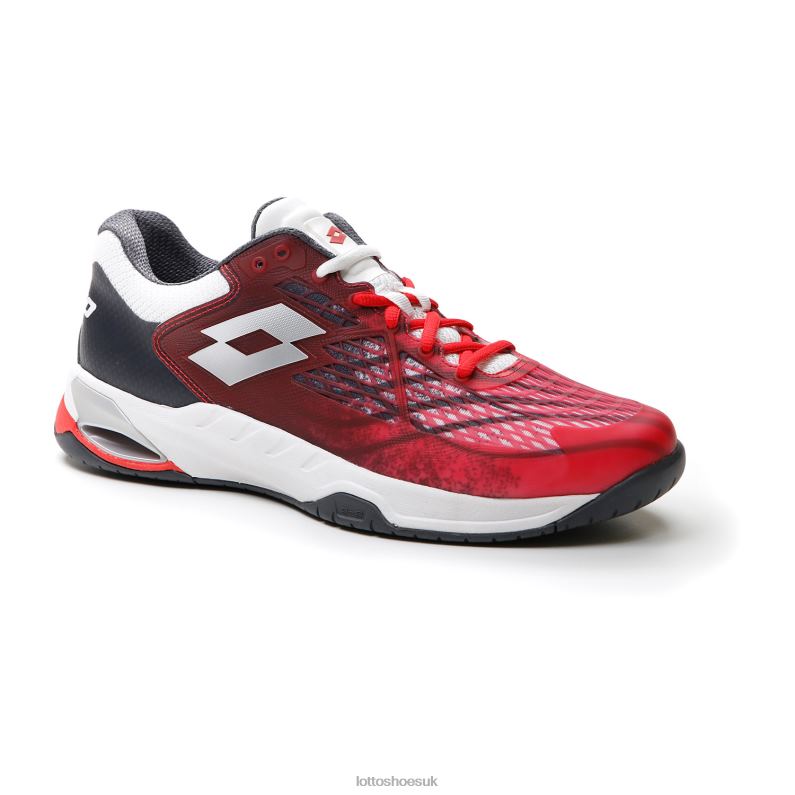 MIRAGE 100 SPD Man 446TN98 Shoes RED POPPY/ALL WHITE/ASPHALT Lotto