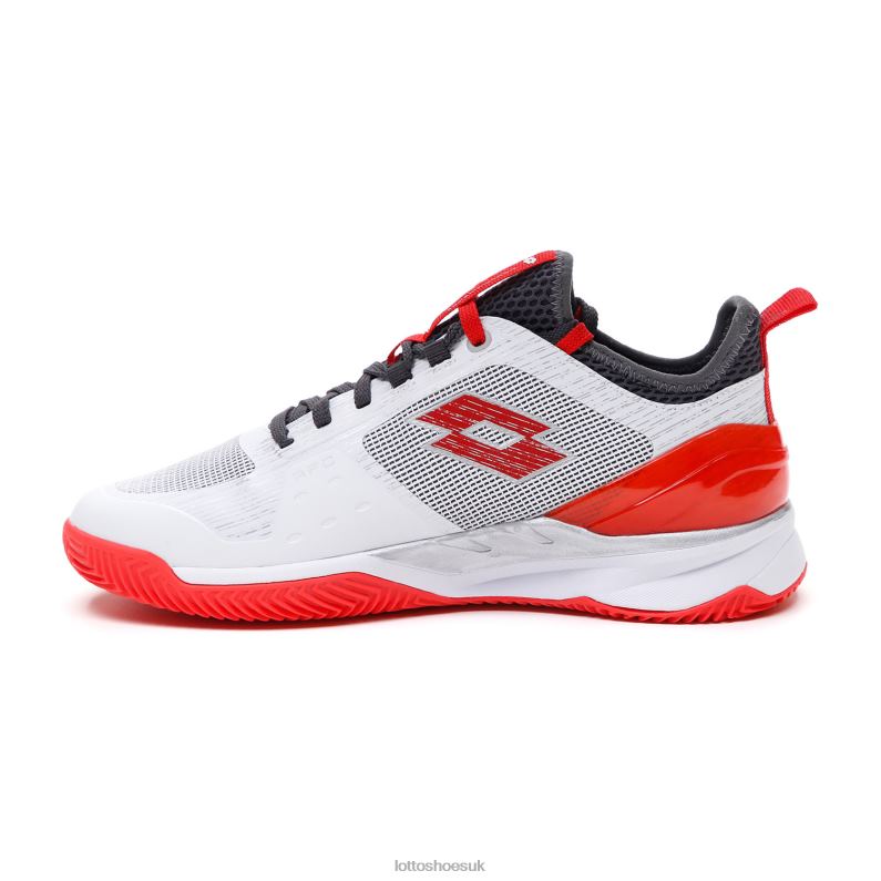 MIRAGE 200 CLY Man 446TN101 Shoes ALL WHITE/RED POPPY/ASPHALT Lotto