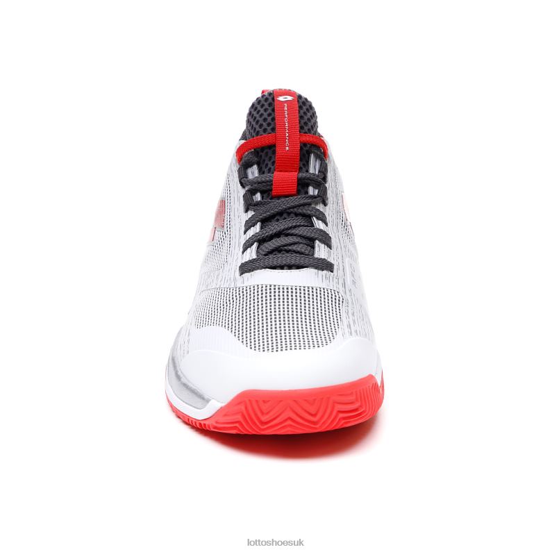 MIRAGE 200 CLY Man 446TN101 Shoes ALL WHITE/RED POPPY/ASPHALT Lotto