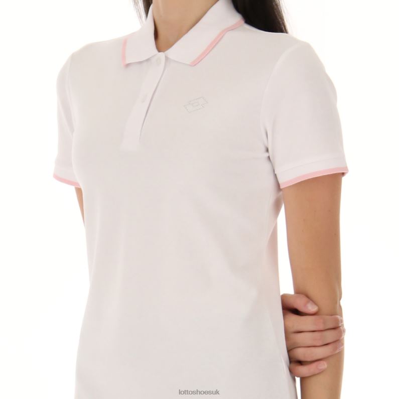 POLO CLASSICA W STC PQ Woman 446TN968 Apparel BRIGHT WHITE/BARELY PINK Lotto