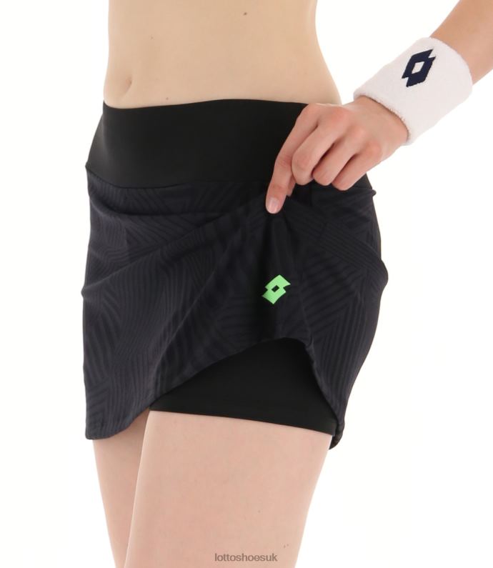 SUPERRAPIDA W V SKIRT Woman 446TN1001 Apparel ALL BLACK/GREEN APPLE NEO Lotto