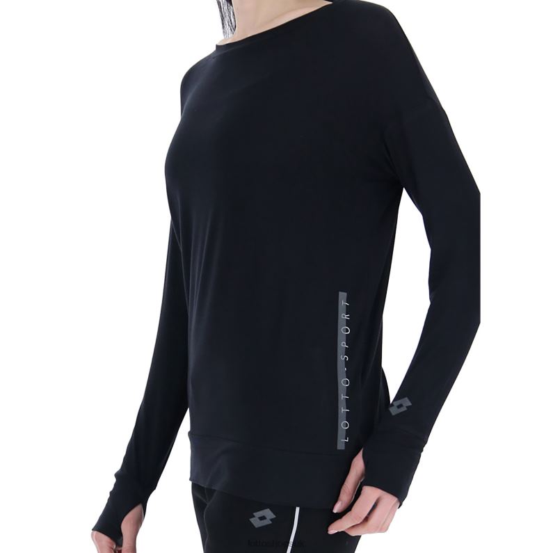 DINAMICO W V TEE LS VI Woman 446TN898 Apparel ALL BLACK Lotto