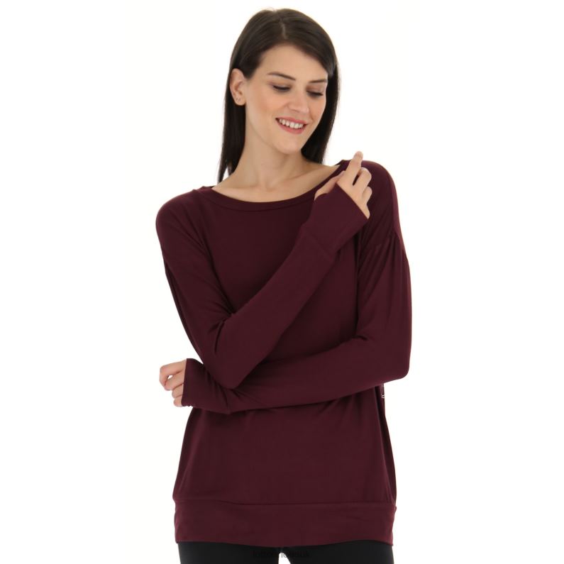 DINAMICO W V TEE LS VI Woman 446TN899 Apparel VINEYARD DK RED Lotto