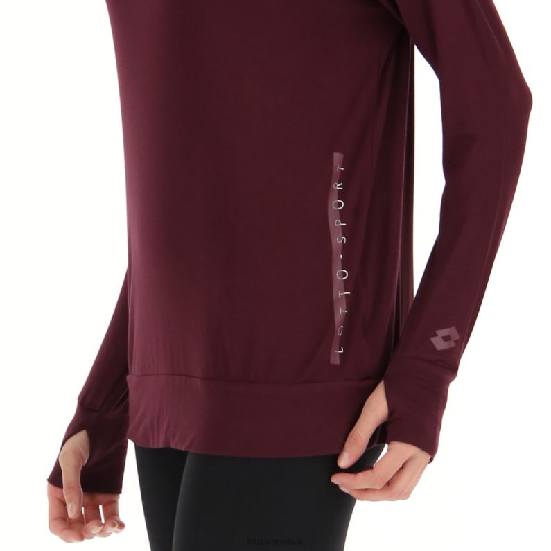 DINAMICO W V TEE LS VI Woman 446TN899 Apparel VINEYARD DK RED Lotto