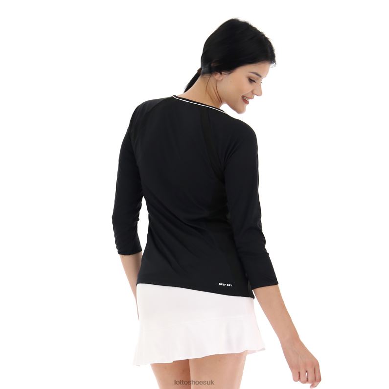 SQUADRA W TEE LS PL Woman 446TN939 Apparel ALL BLACK Lotto