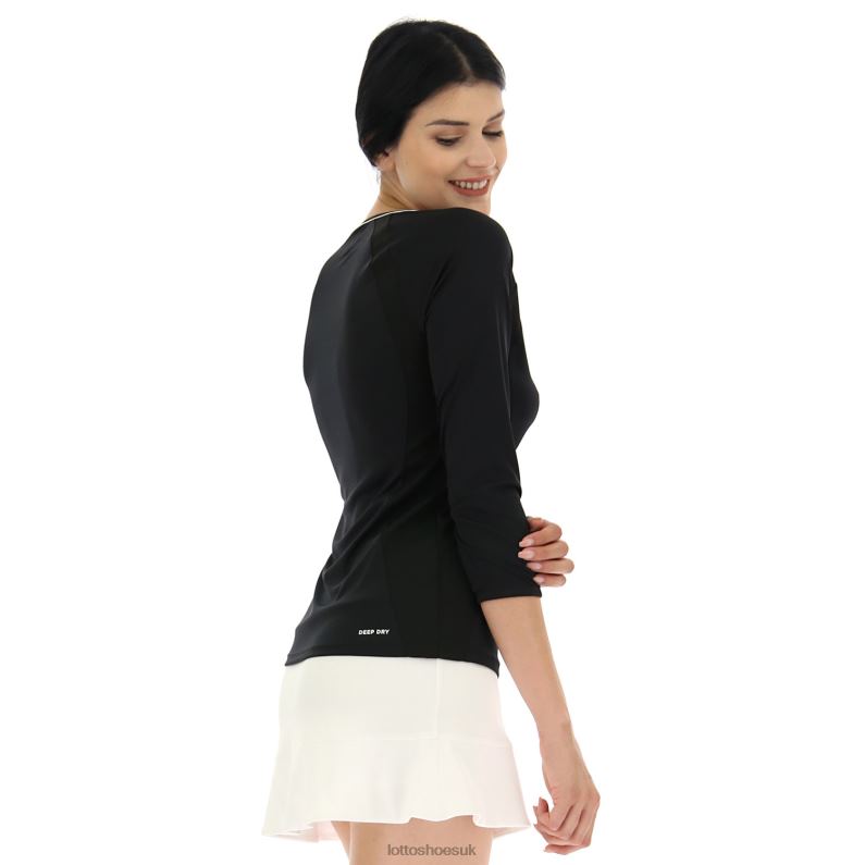 SQUADRA W TEE LS PL Woman 446TN939 Apparel ALL BLACK Lotto