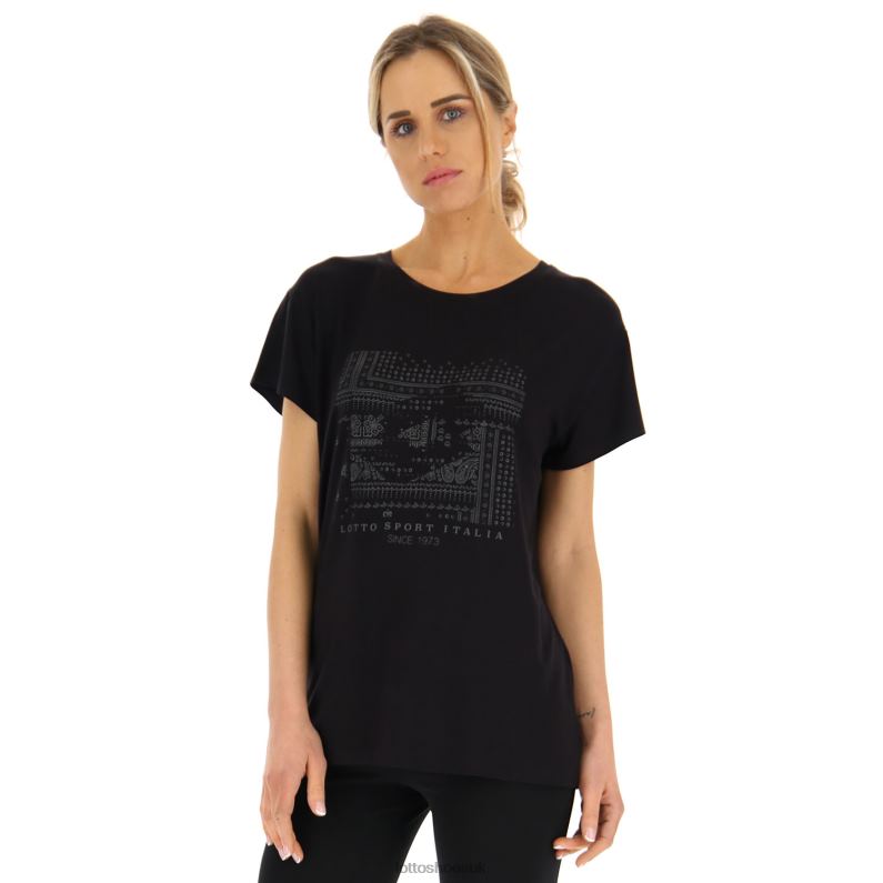 TEE INDIE W Woman 446TN870 Apparel ALL BLACK Lotto