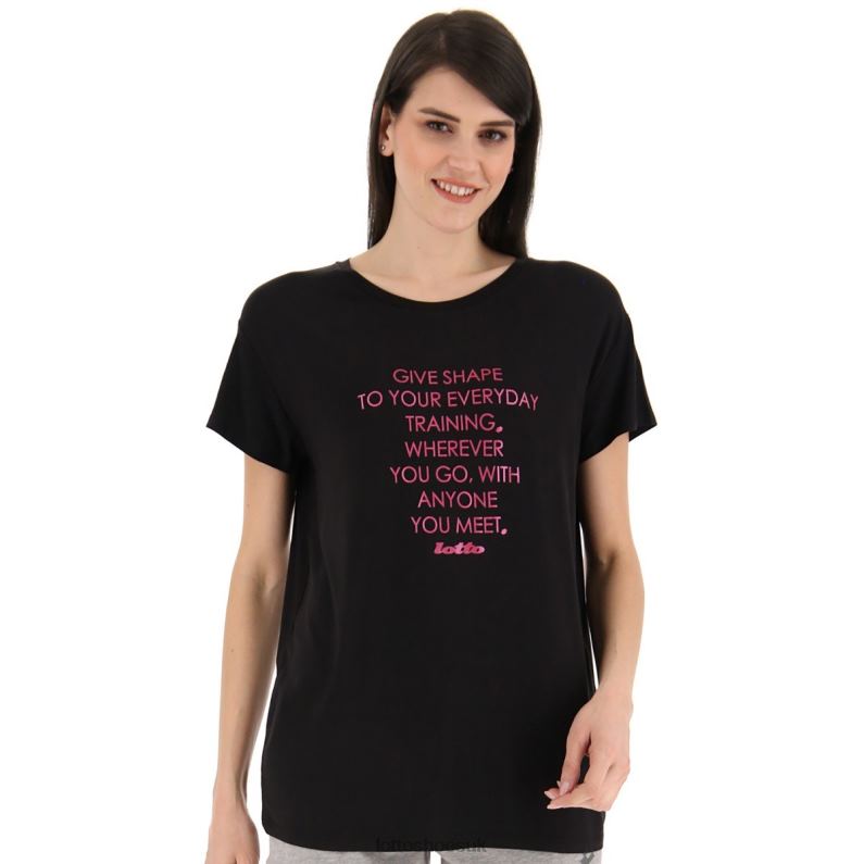 TEE TEXT W VI Woman 446TN907 Apparel ALL BLACK Lotto