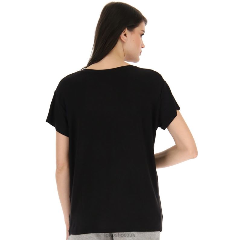 TEE TEXT W VI Woman 446TN907 Apparel ALL BLACK Lotto