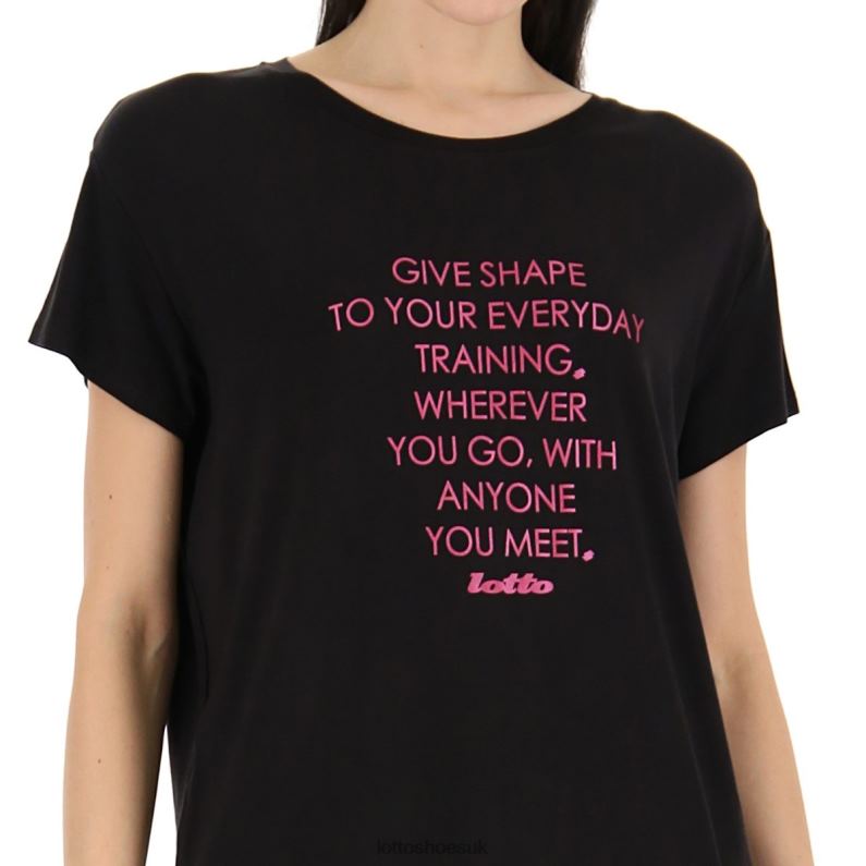 TEE TEXT W VI Woman 446TN907 Apparel ALL BLACK Lotto