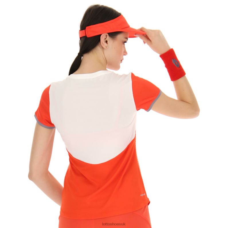 TOP W IV TEE 2 Woman 446TN877 Apparel RED POPPY/BRIGHT WHITE Lotto