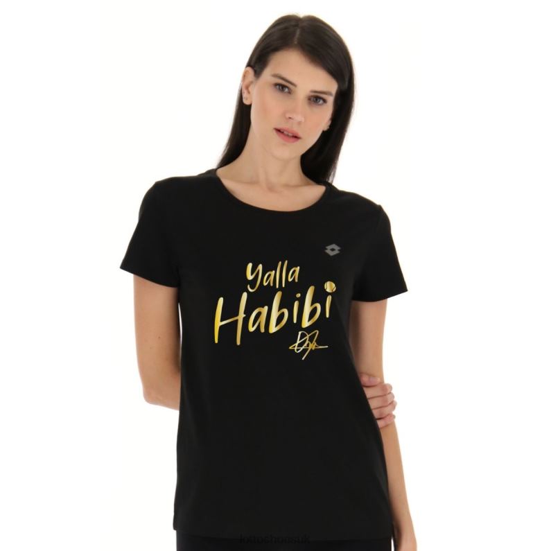 YALLA HABIBI JABEUR W TEE BLACK Woman 446TN879 Apparel SPORTS Lotto