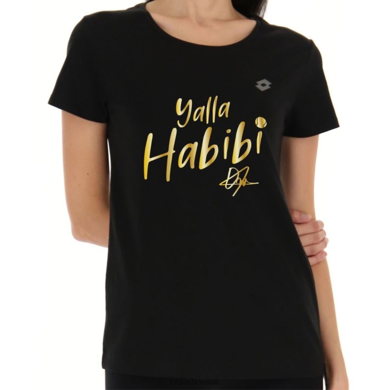 YALLA HABIBI JABEUR W TEE BLACK Woman 446TN879 Apparel SPORTS Lotto