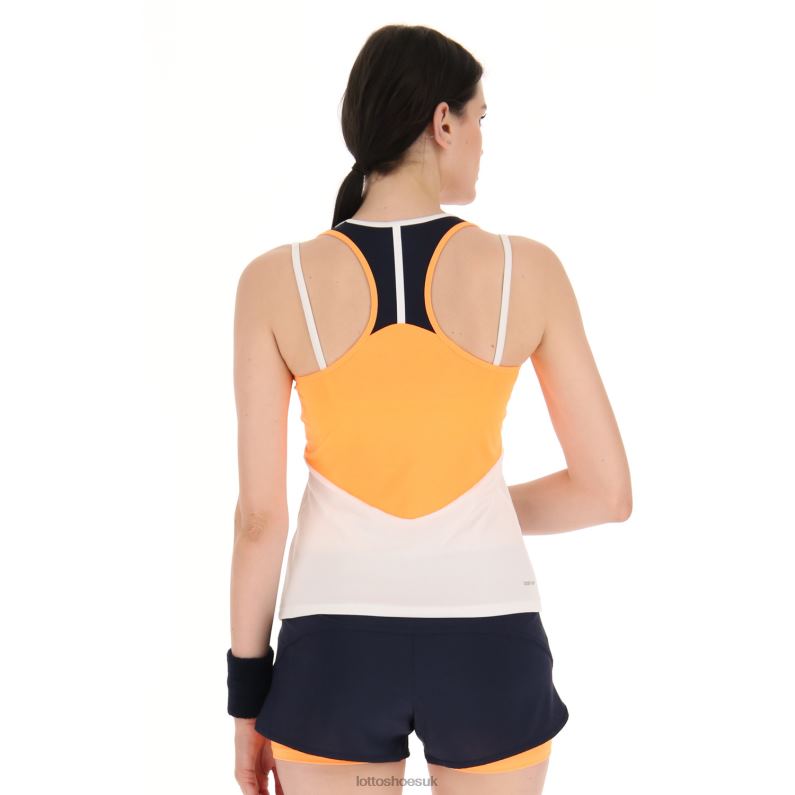 TOP W IV TANK 1 Woman 446TN986 Apparel BRIGHT WHITE/ORANGE BEAT Lotto