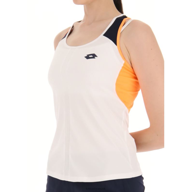 TOP W IV TANK 1 Woman 446TN986 Apparel BRIGHT WHITE/ORANGE BEAT Lotto