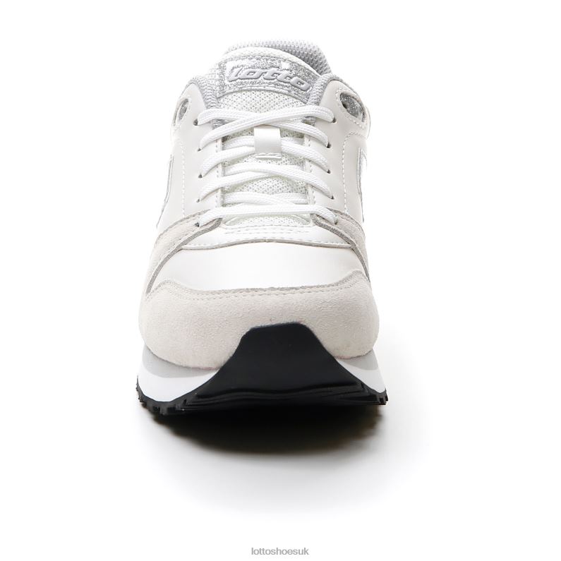 TRAINER WEDGE III W Woman 446TN741 Shoes WHITE/SILVER METAL 2 Lotto